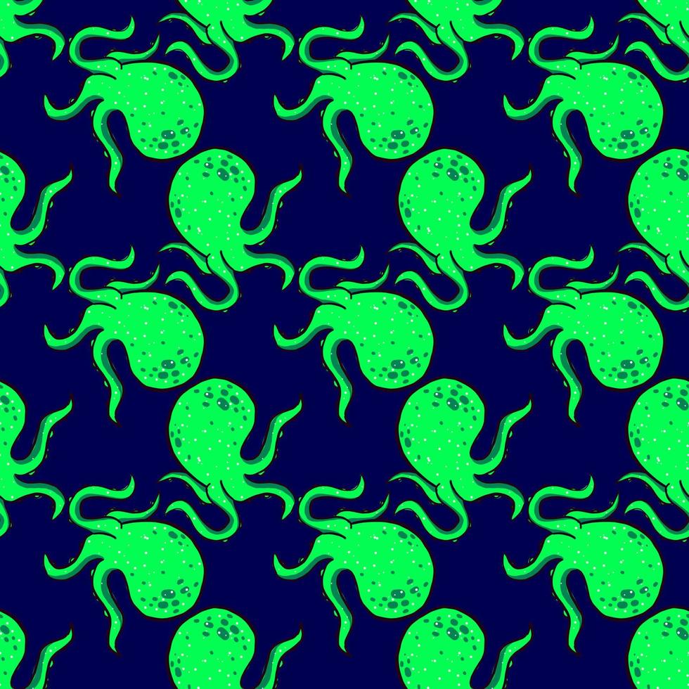 Octopus pattern, seamless pattern on blue background. vector