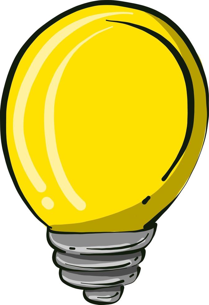 bombilla amarilla, ilustración, vector sobre fondo blanco