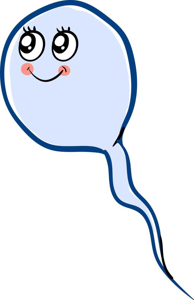 Cute sperm, illustration, vector on white background.