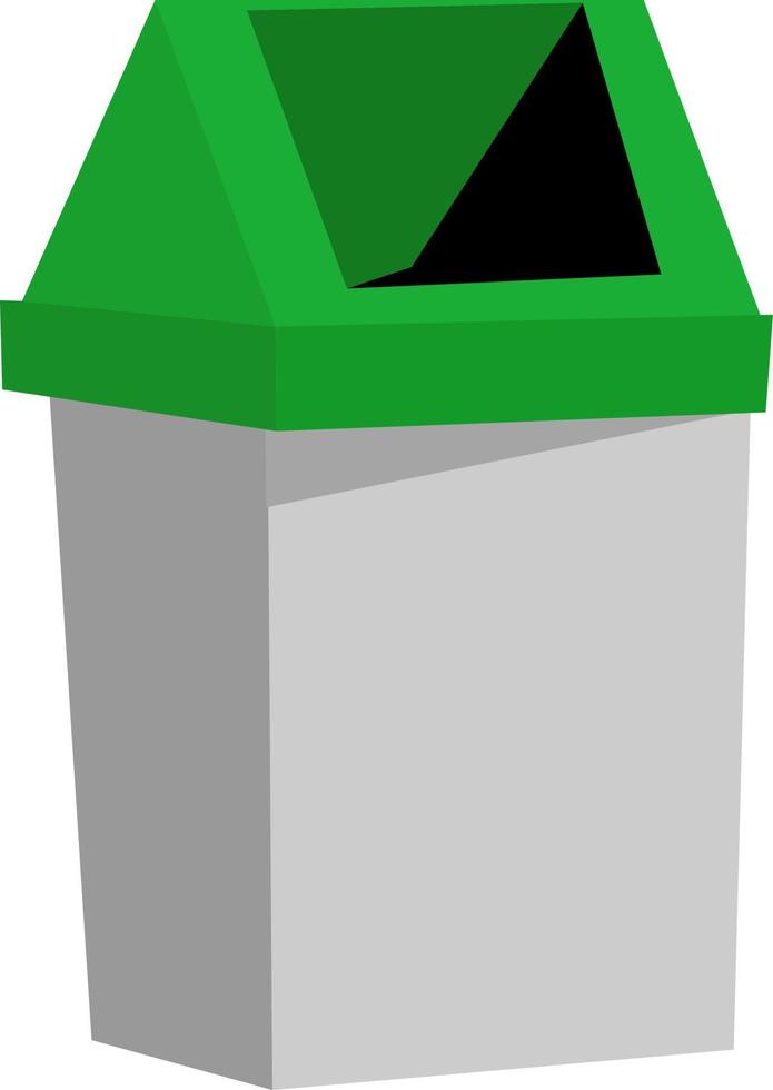 Trash bin, illustration, vector on white background.