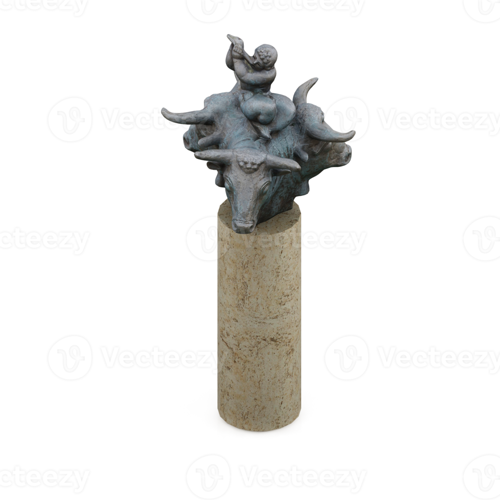 Isometric Statue 3D isolated render png