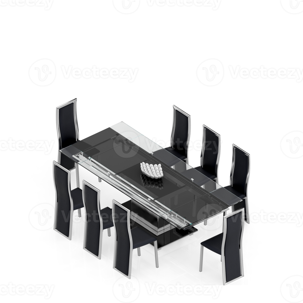 conjunto de mesa isométrica perspectiva 3d render png