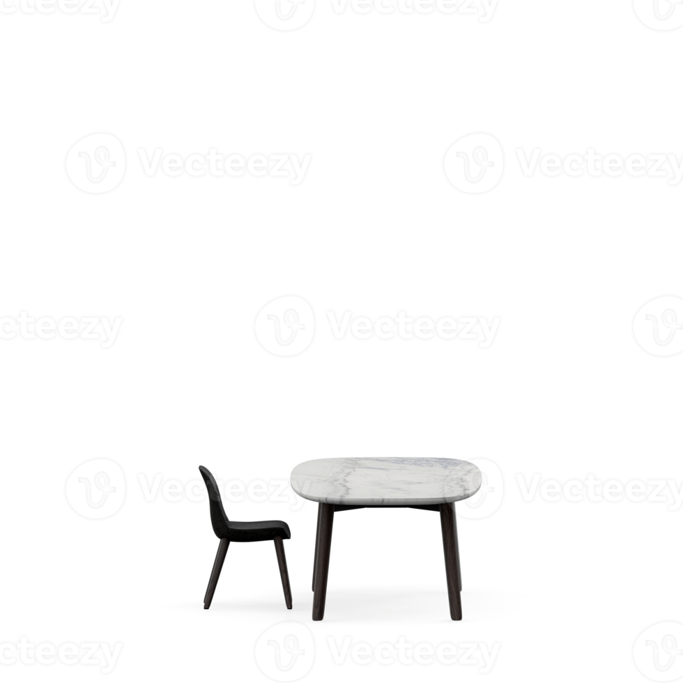 Isometric Table set front 3D render png