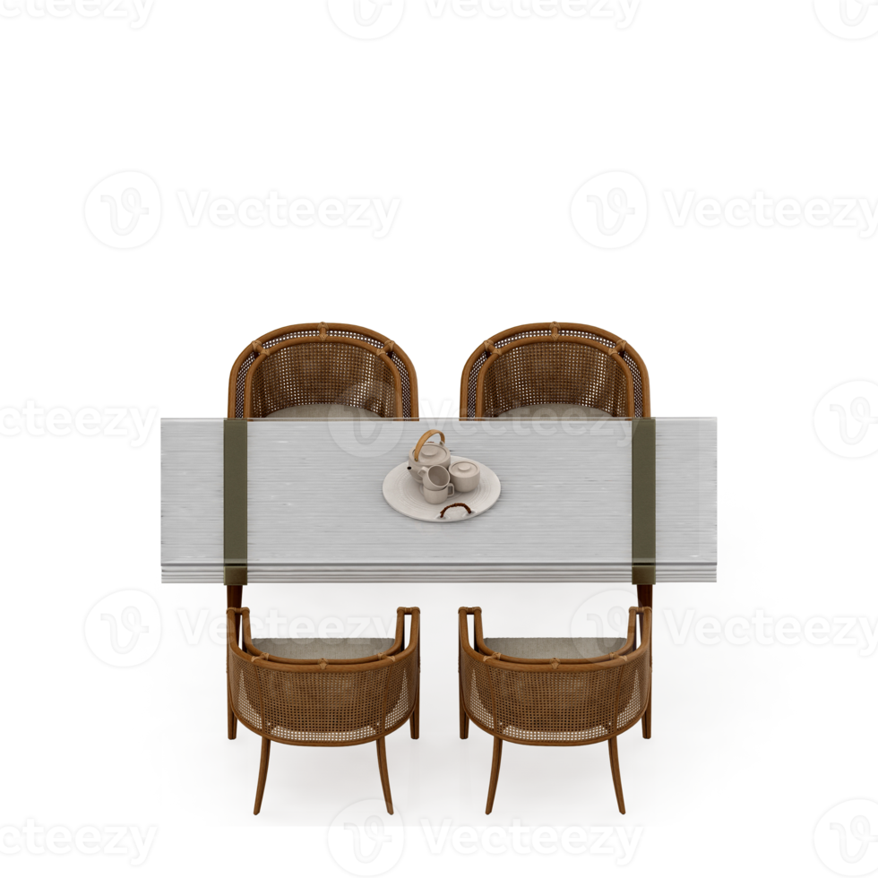 Isometric Table set Perspective 3D render png