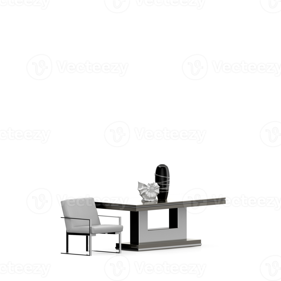 Isometric Table set front 3D render png