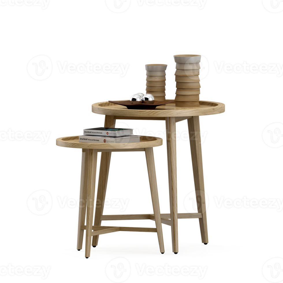 Isometric Table set front 3D render png