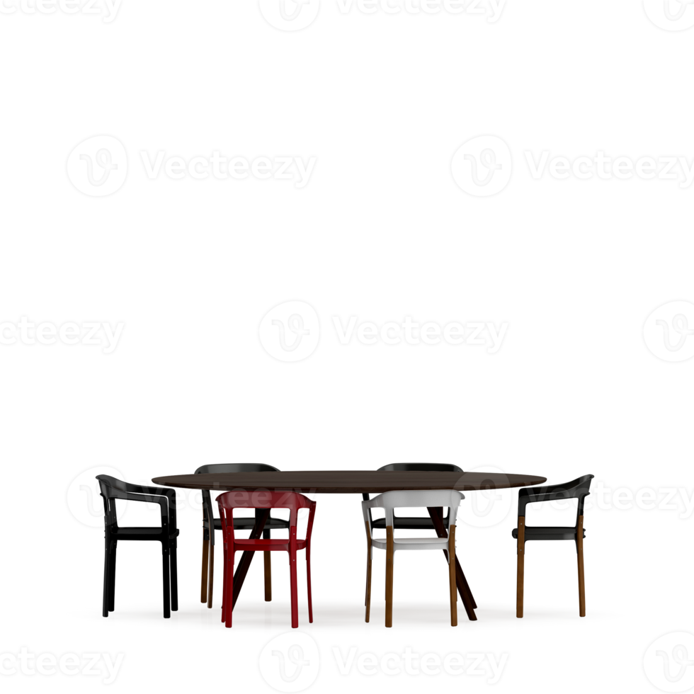 Isometric Table set front 3D render png