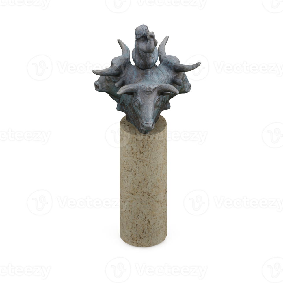 Isometric Statue 3D isolated render png