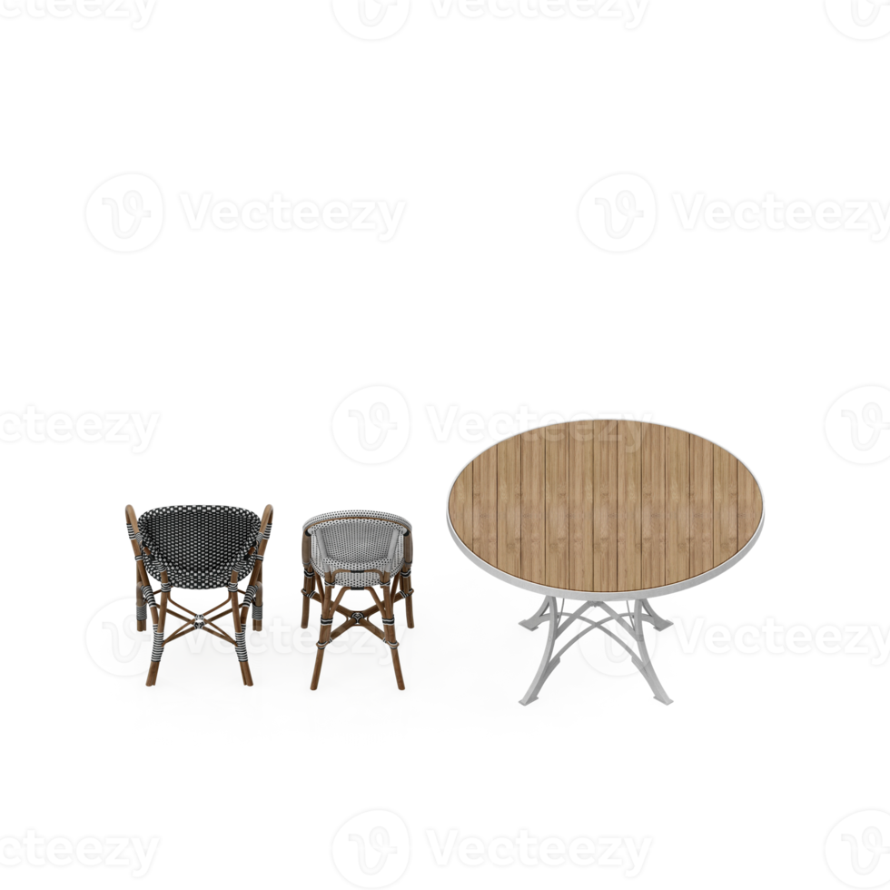 Isometric Table set Perspective 3D render png