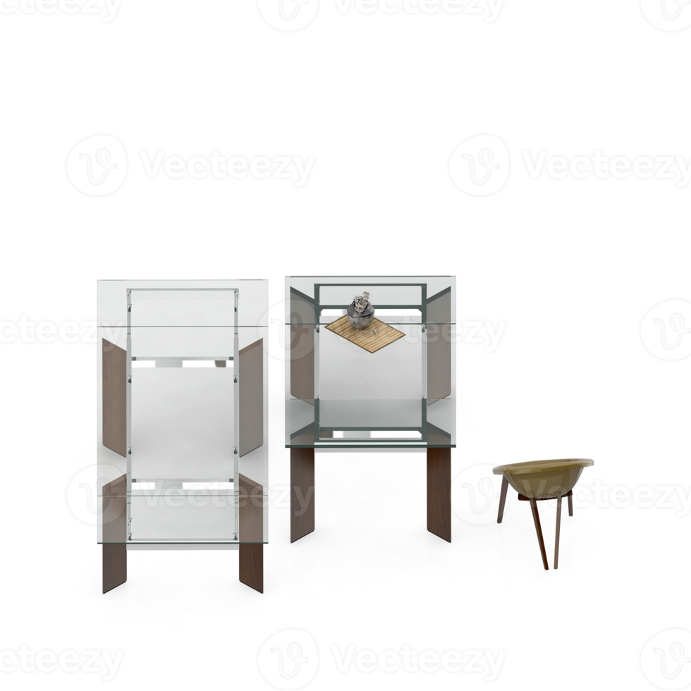 Isometric Table set Perspective 3D render png