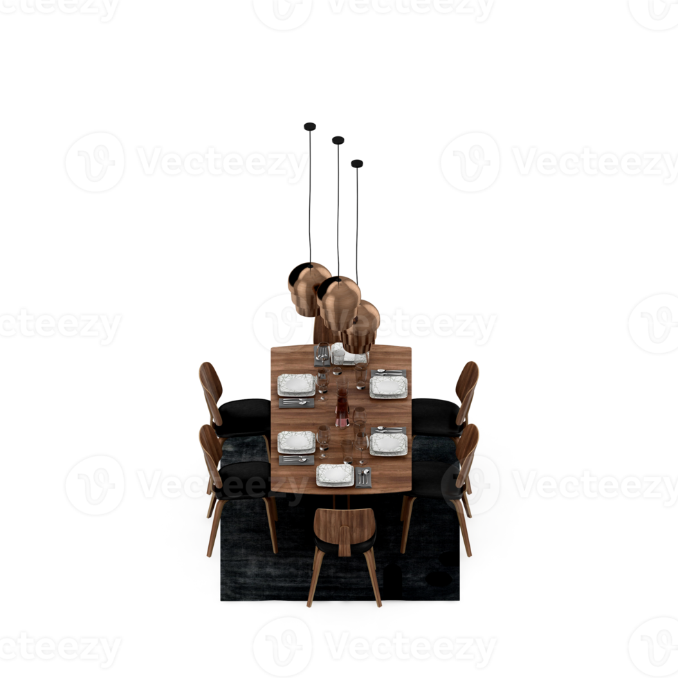 Isometric Table set Perspective 3D render png