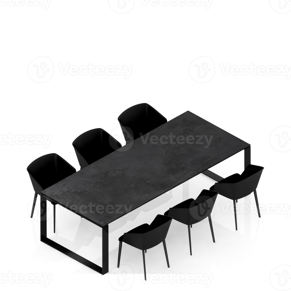 Isometric Table set Perspective 3D render png