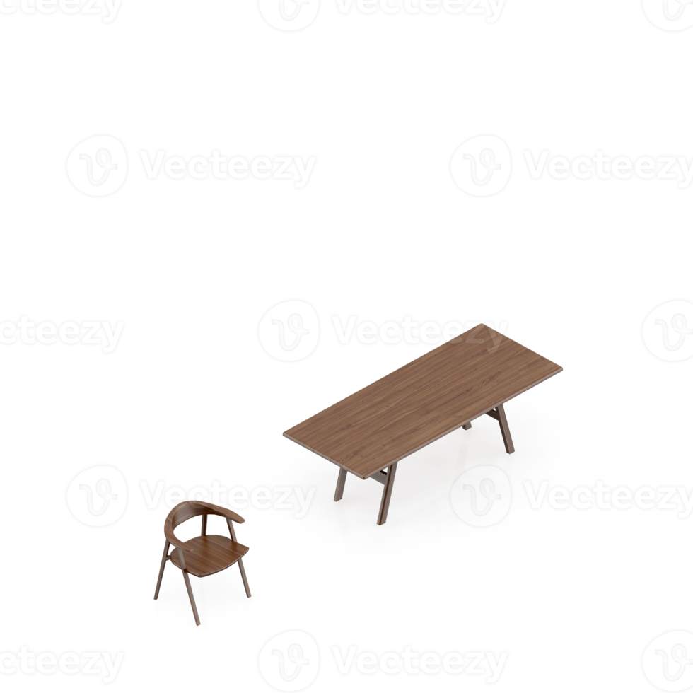 Isometric Table set Perspective 3D render png