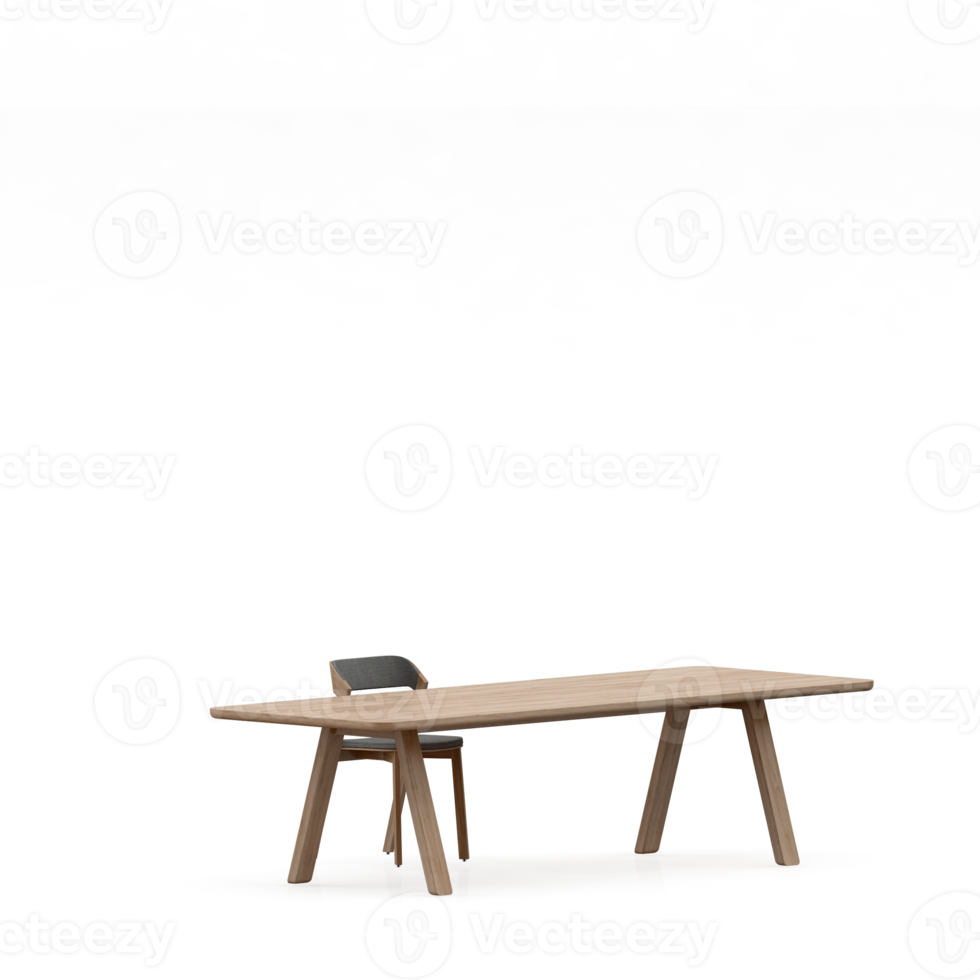 Isometric Table set front 3D render png