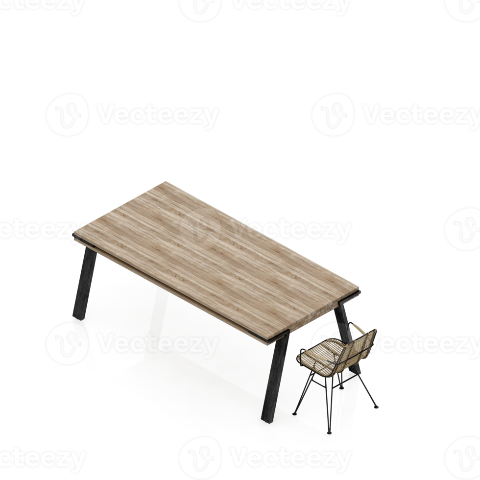 Isometric Table set Perspective 3D render png