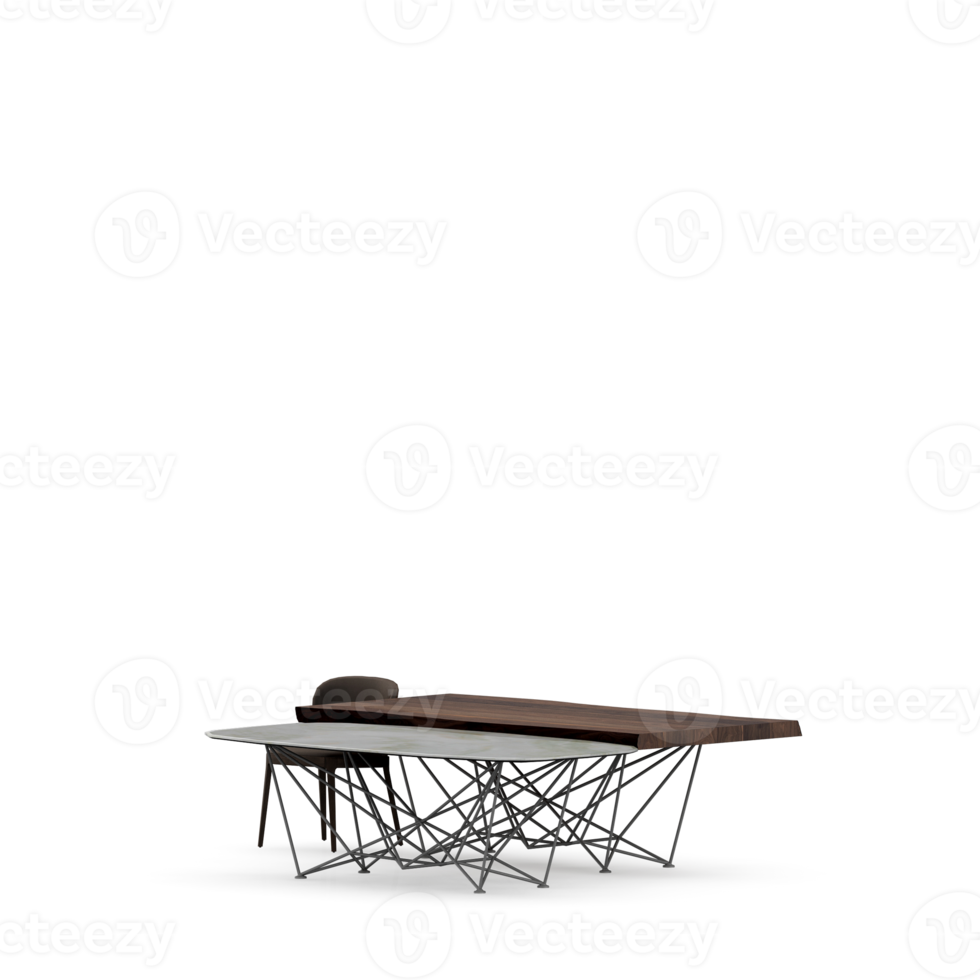Isometric Table set front 3D render png