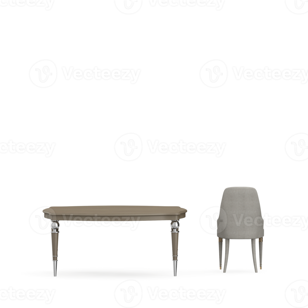 Isometric Table set front 3D render png