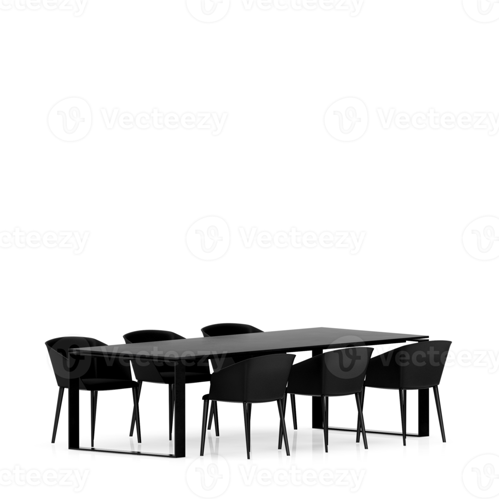 Isometric Table set front 3D render png