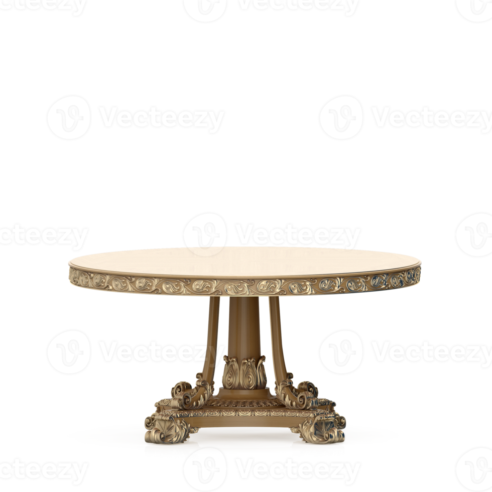 Isometric Table set front 3D render png