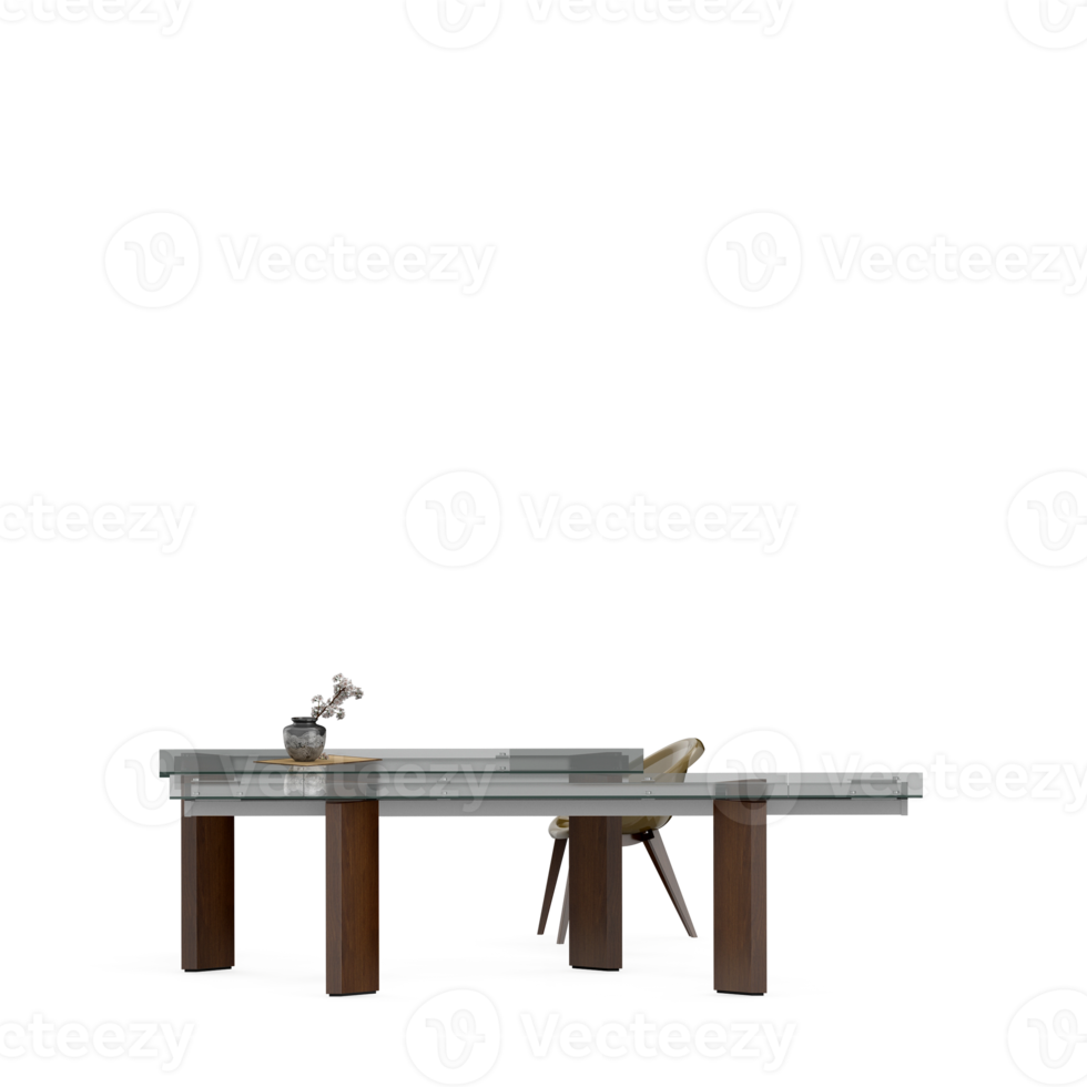 Isometric Table set front 3D render png