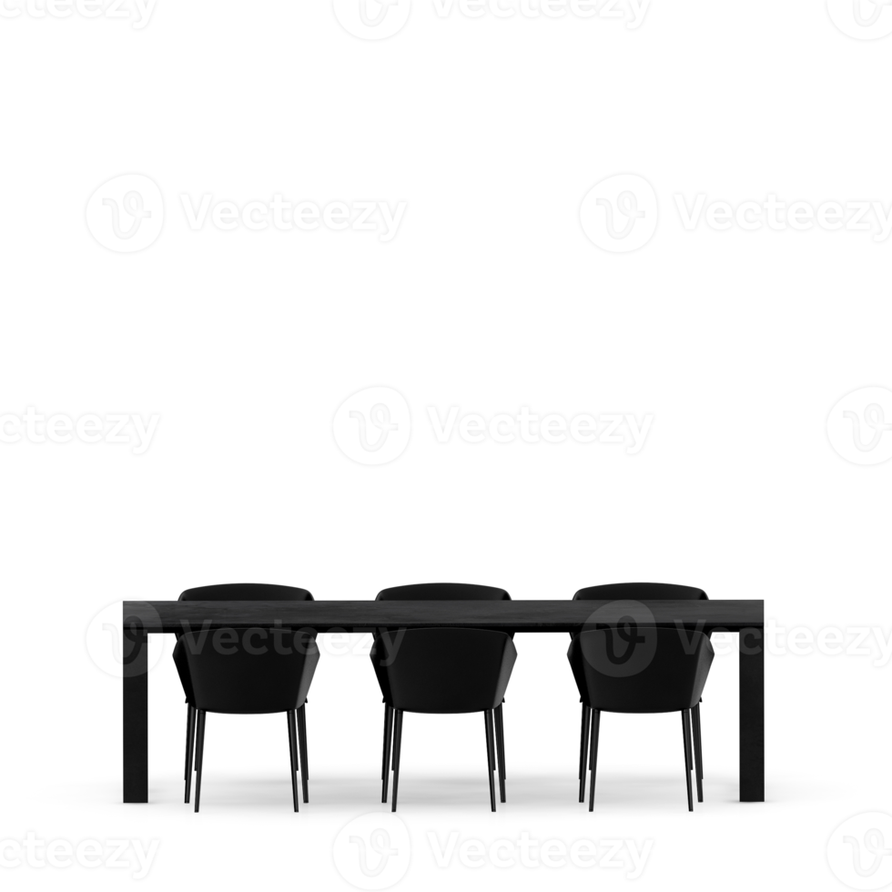 Isometric Table set front 3D render png