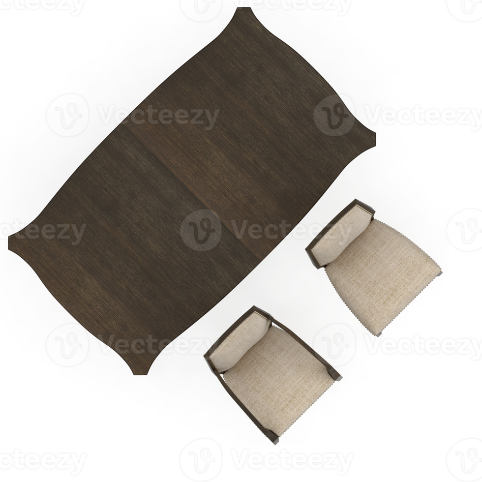 Isometric Table set Top 3D render png