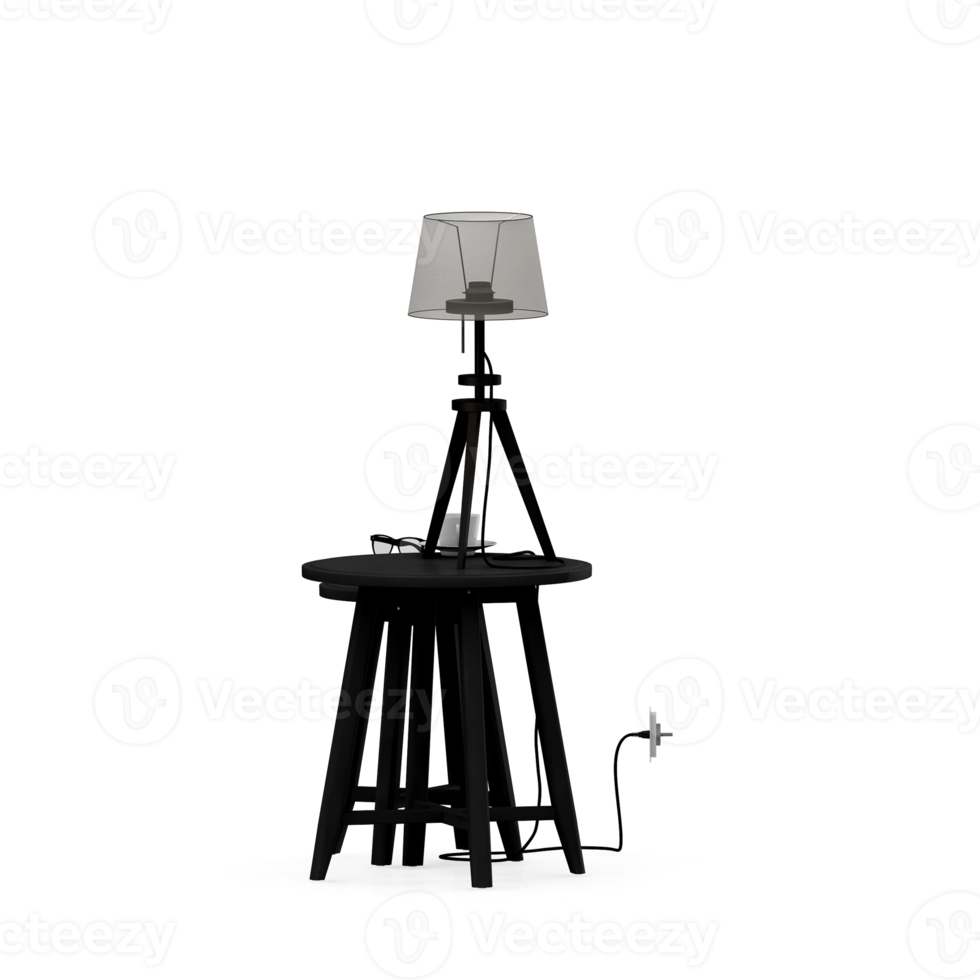 Isometric Table set front 3D render png