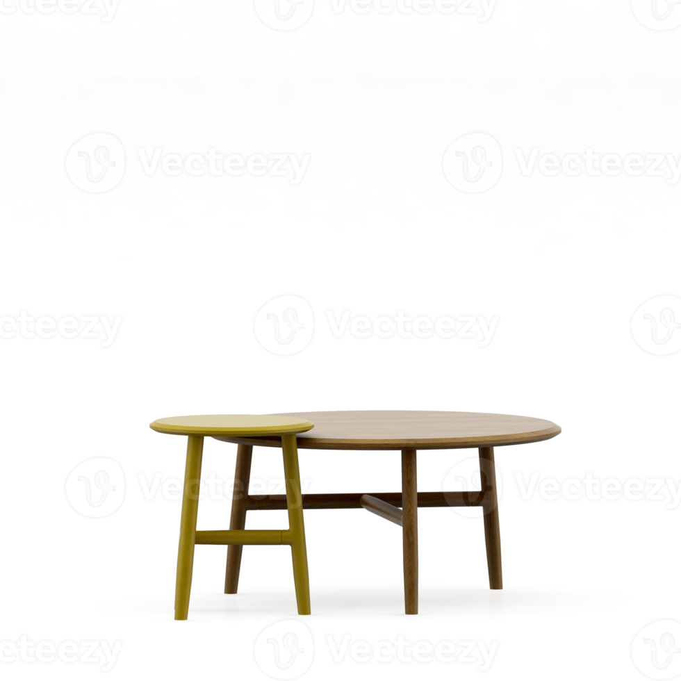 Isometric Table set front 3D render png