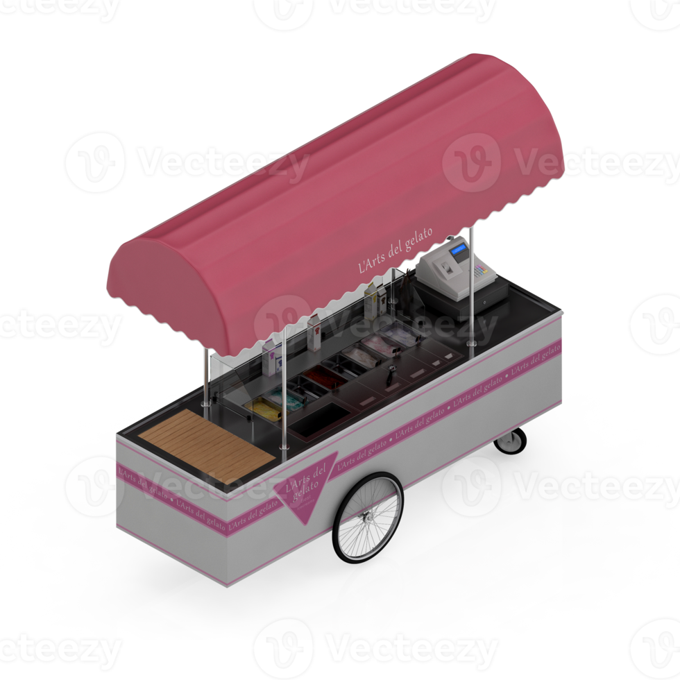 Isometric Street food 3d Render png