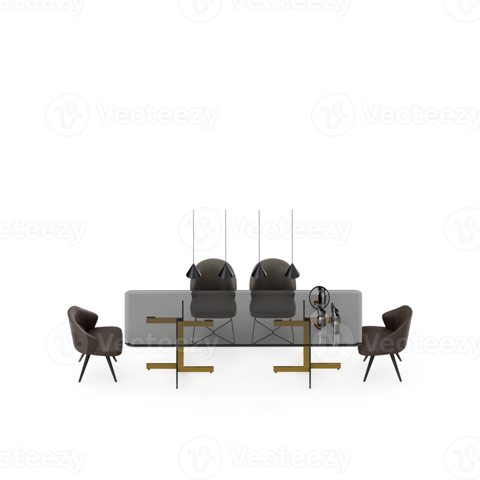 Isometric Table set Perspective 3D render png