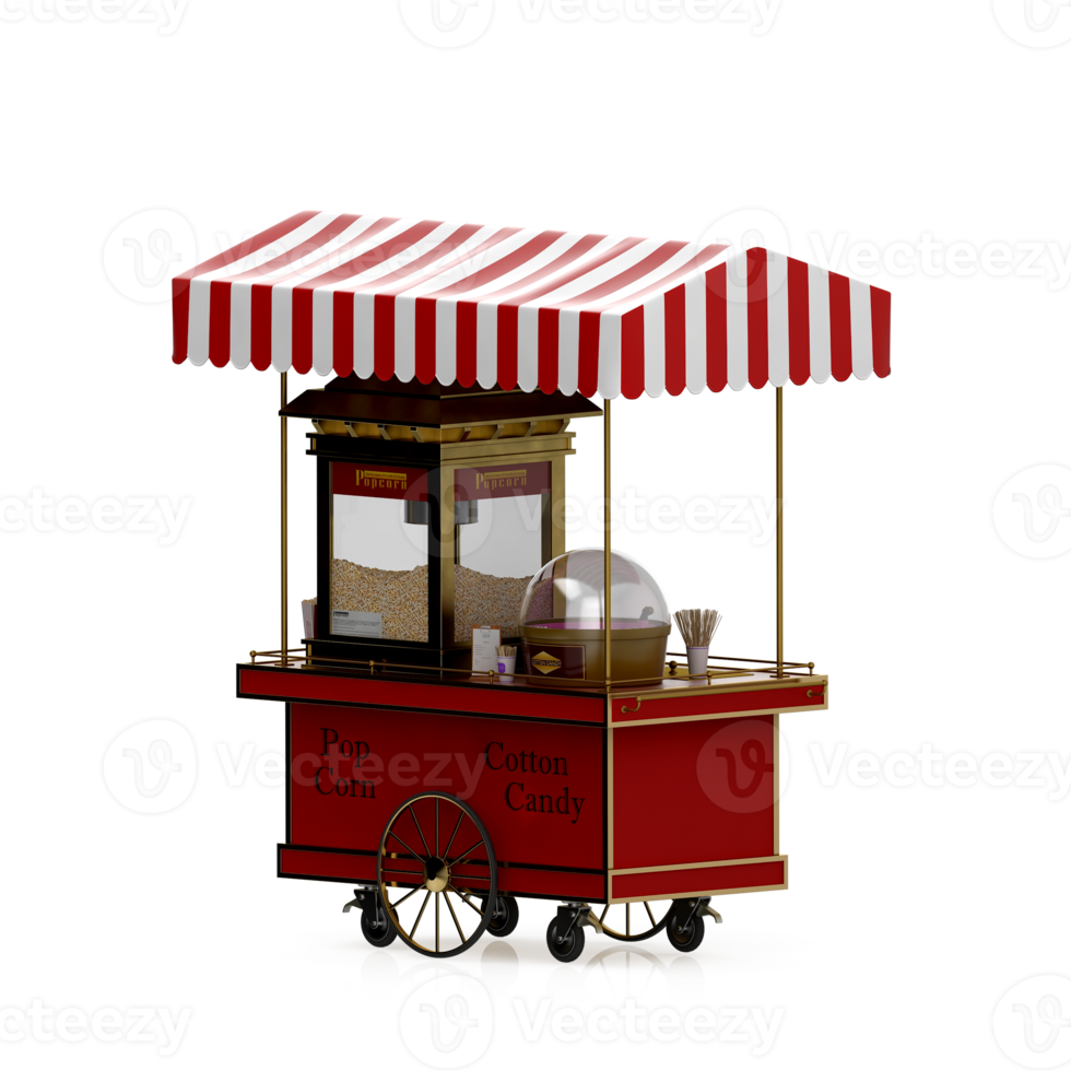 Isometric Street food 3d Render png