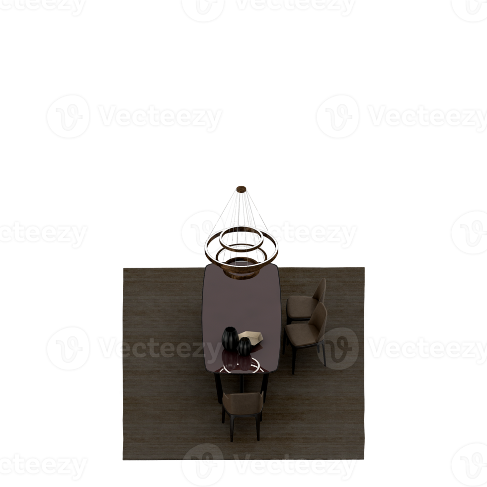 Isometric Table set Perspective 3D render png