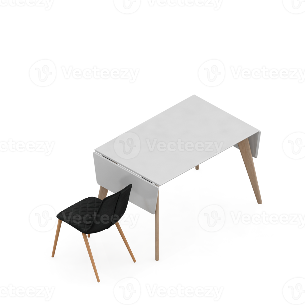 Isometric Table set Perspective 3D render png
