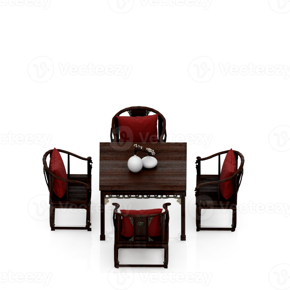 Isometric Table set Perspective 3D render png
