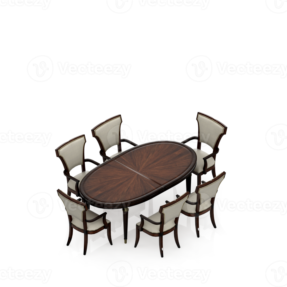 Isometric Table set Perspective 3D render png