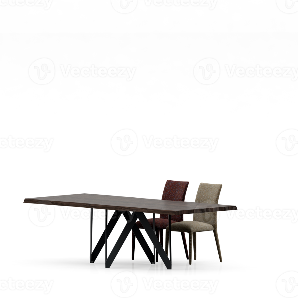 Isometric Table set front 3D render png