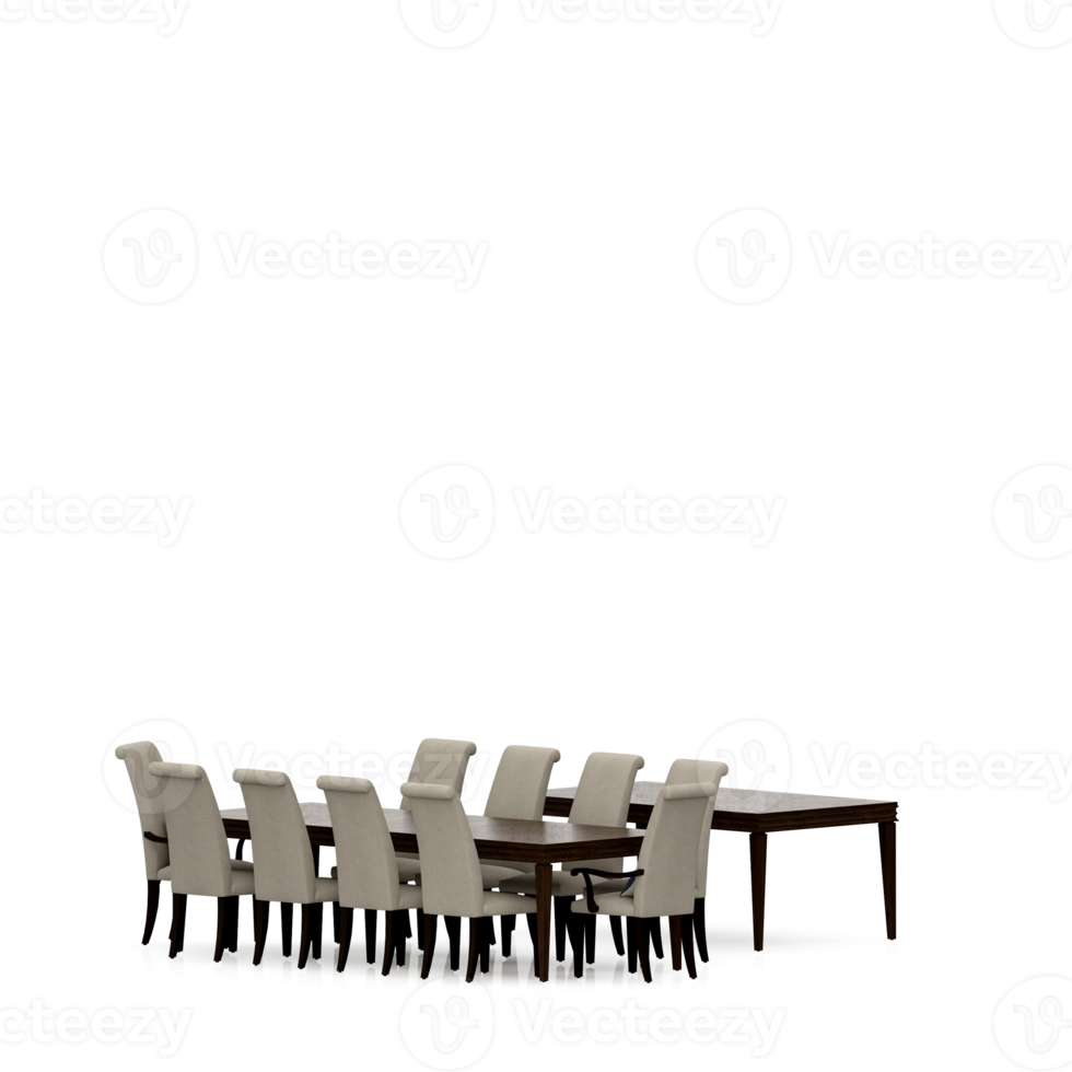 isometrische tafel reeks voorkant 3d geven png