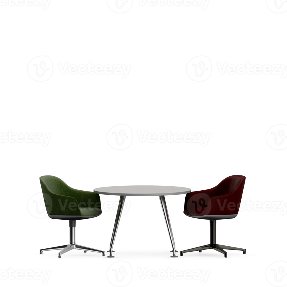 Isometric Table set front 3D render png