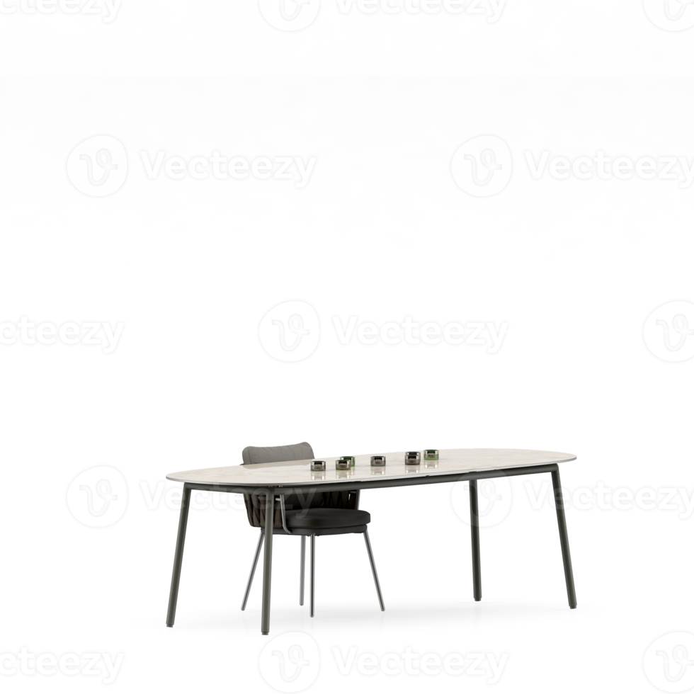 Isometric Table set front 3D render png