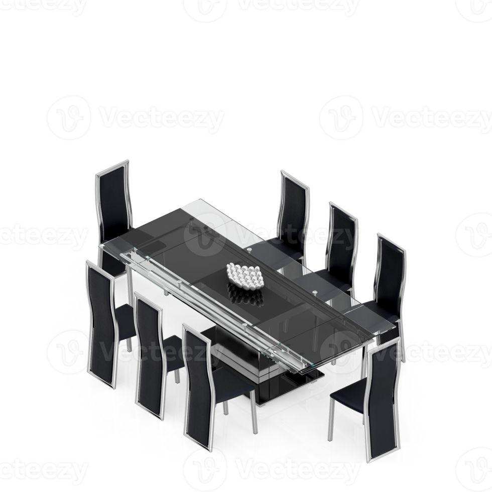 Isometric Table set Perspective 3D render png