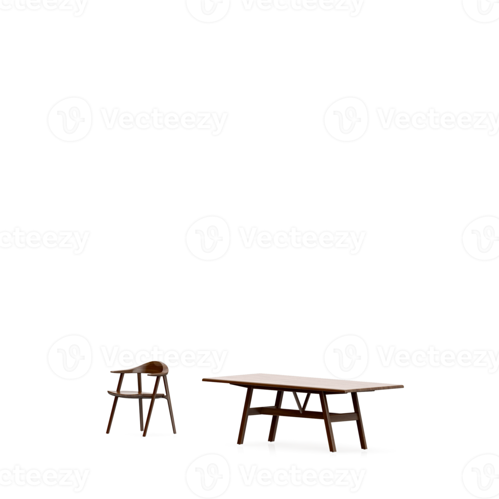 Isometric Table set front 3D render png