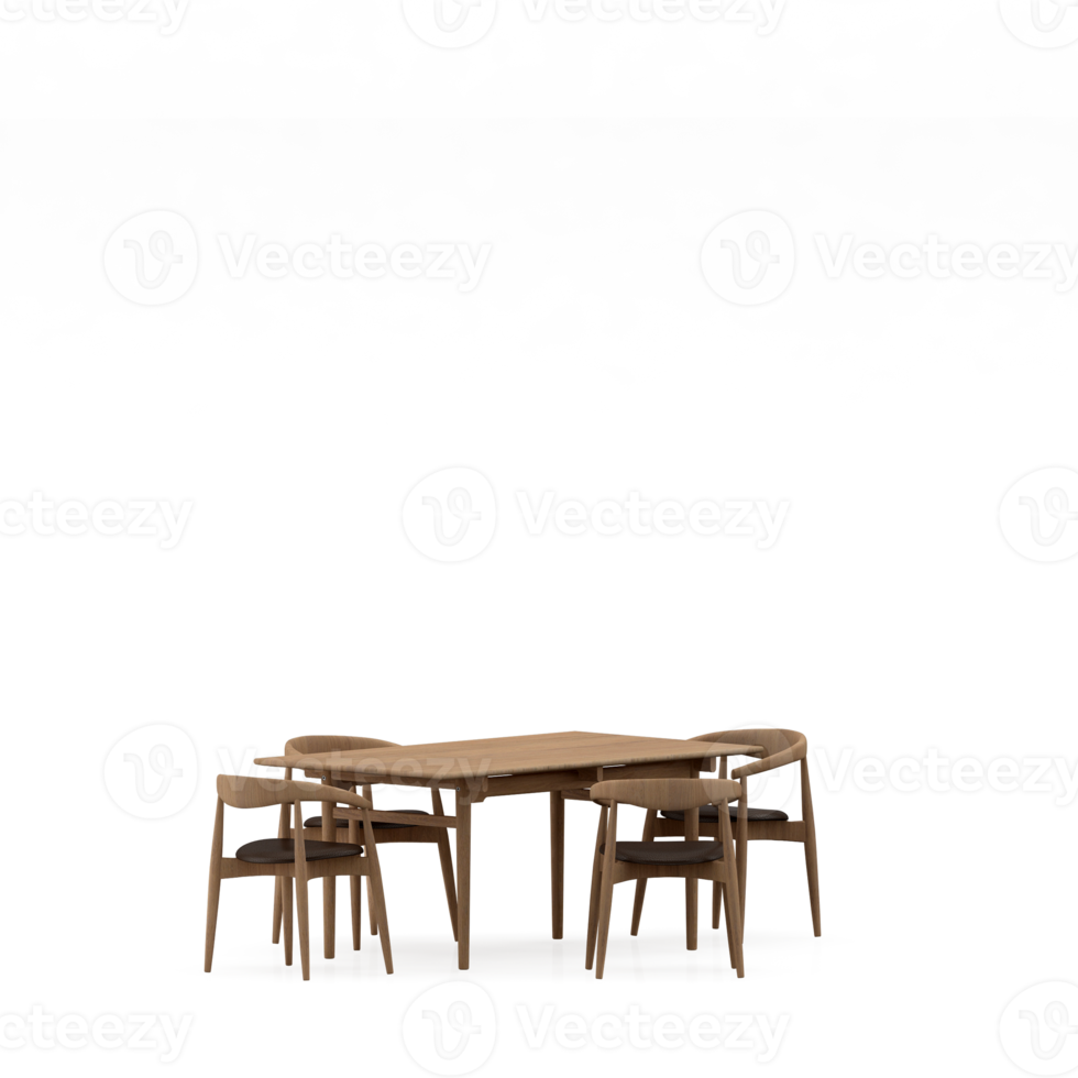 Isometric Table set front 3D render png