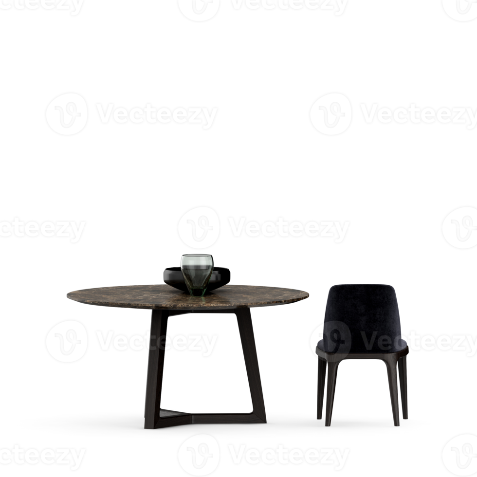 conjunto de mesa isométrica render 3d frontal png