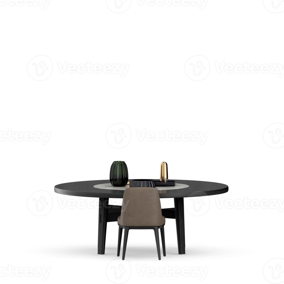 Isometric Table set front 3D render png