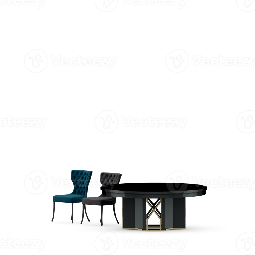 Isometric Table set front 3D render png