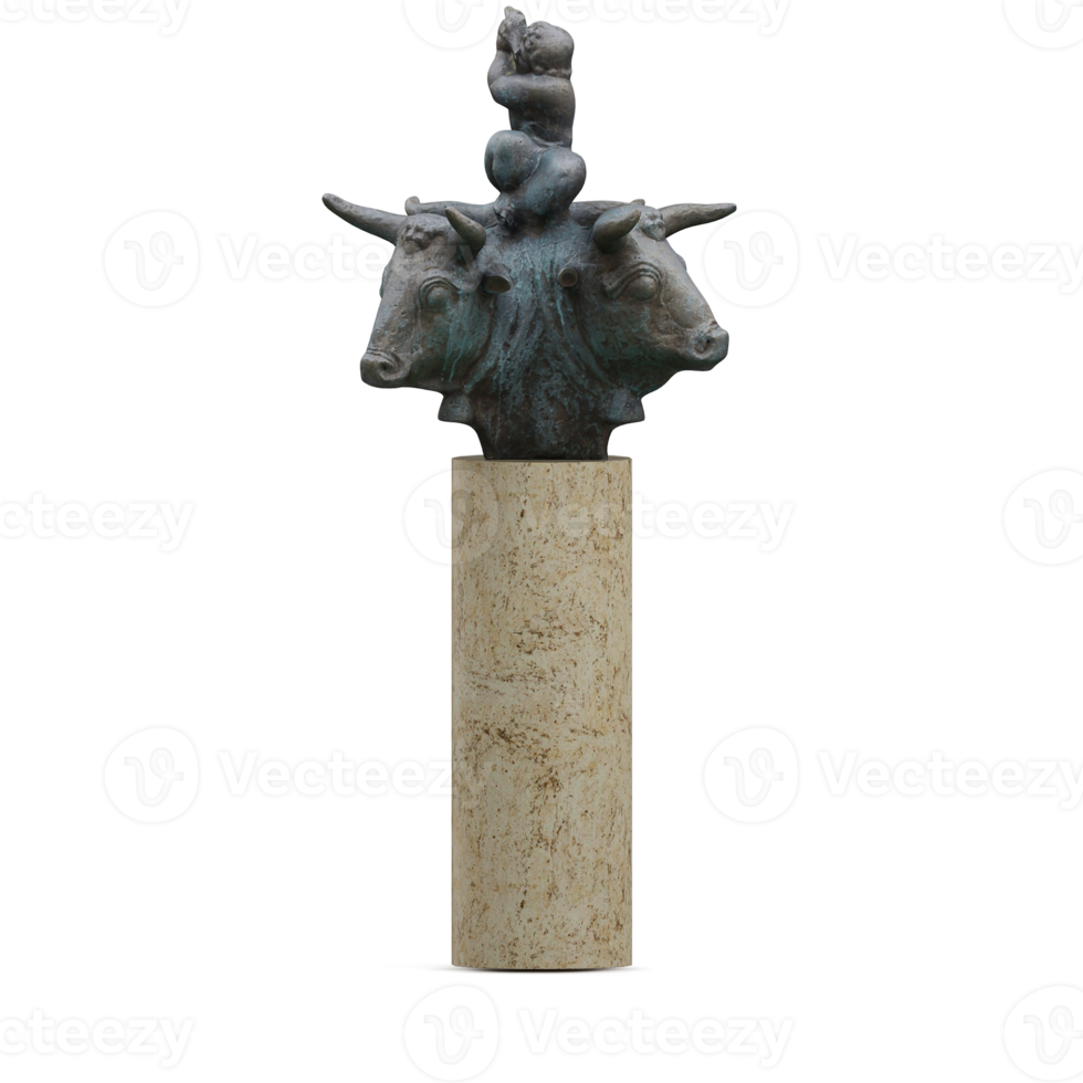 Isometric Statue 3D isolated render png