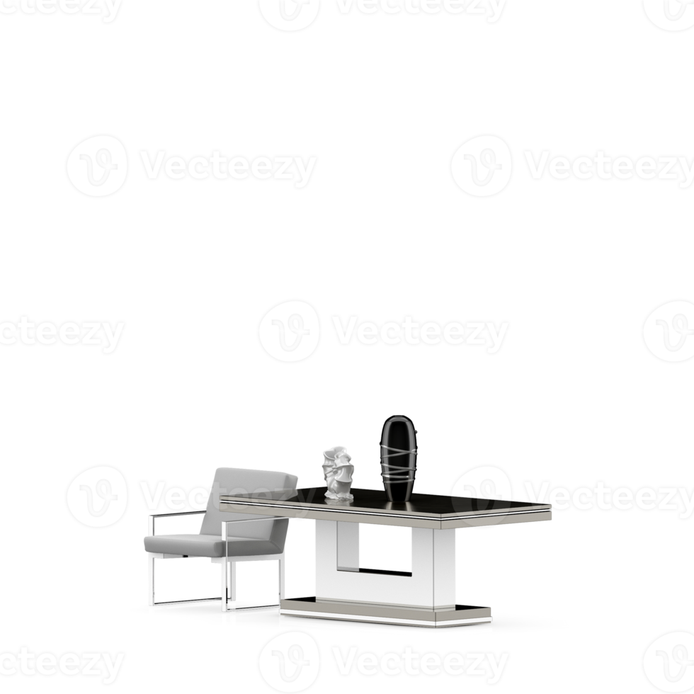 Isometric Table set front 3D render png