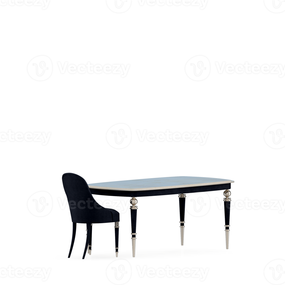 Isometric Table set front 3D render png