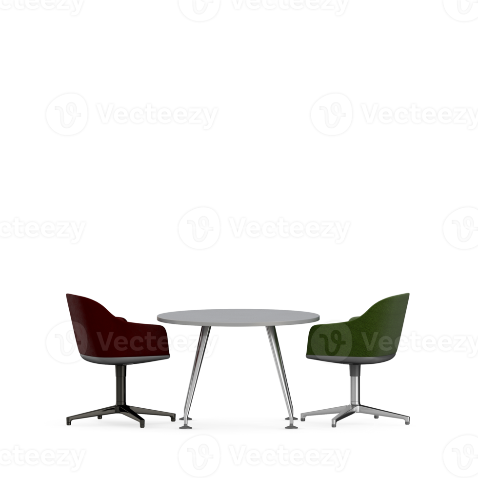 Isometric Table set front 3D render png