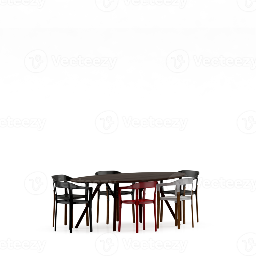 Isometric Table set front 3D render png